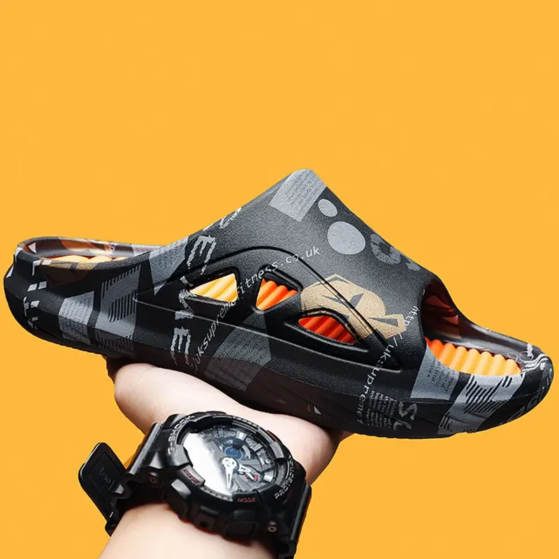 Zapatos deslizantes a la moda para hombre, zapatos de verano para exterior, suela gruesa, cómodas zapatillas de casa para hombre, zapatos de masaje Unisex para exteriores, gran oferta