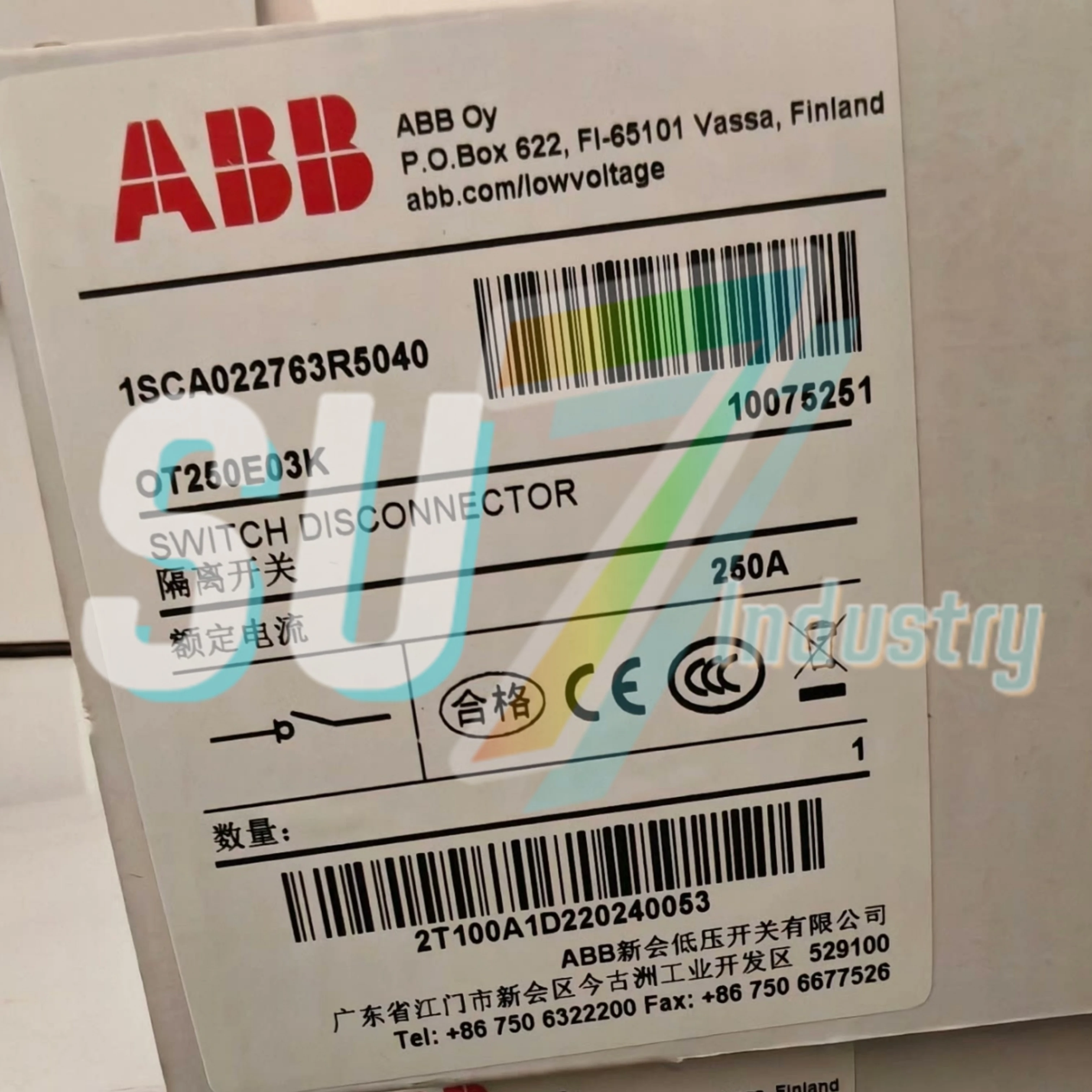 desconector "OT200E03K 1SCA022763R4820" "OT200E03P 1SCA022712R0800" "OT200E04P "OT200E121SCA022713R4930" Novo original