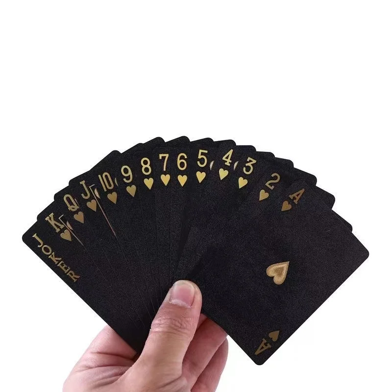 Color Black Gold Poker Game Card Waterproof Poker Set Magic Dmagic Packaging Chessboard Game Gift Series