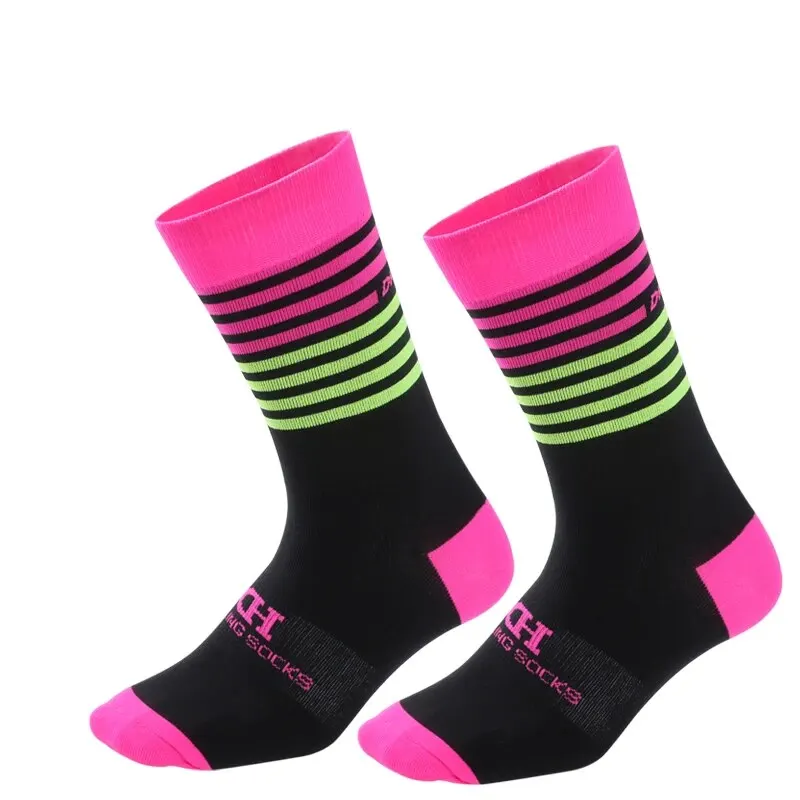 Sports Running Basketball Mountaineering Cycling Socks Breathable Sweat Absorption Fast Dry Fluorescent Color Men And Women