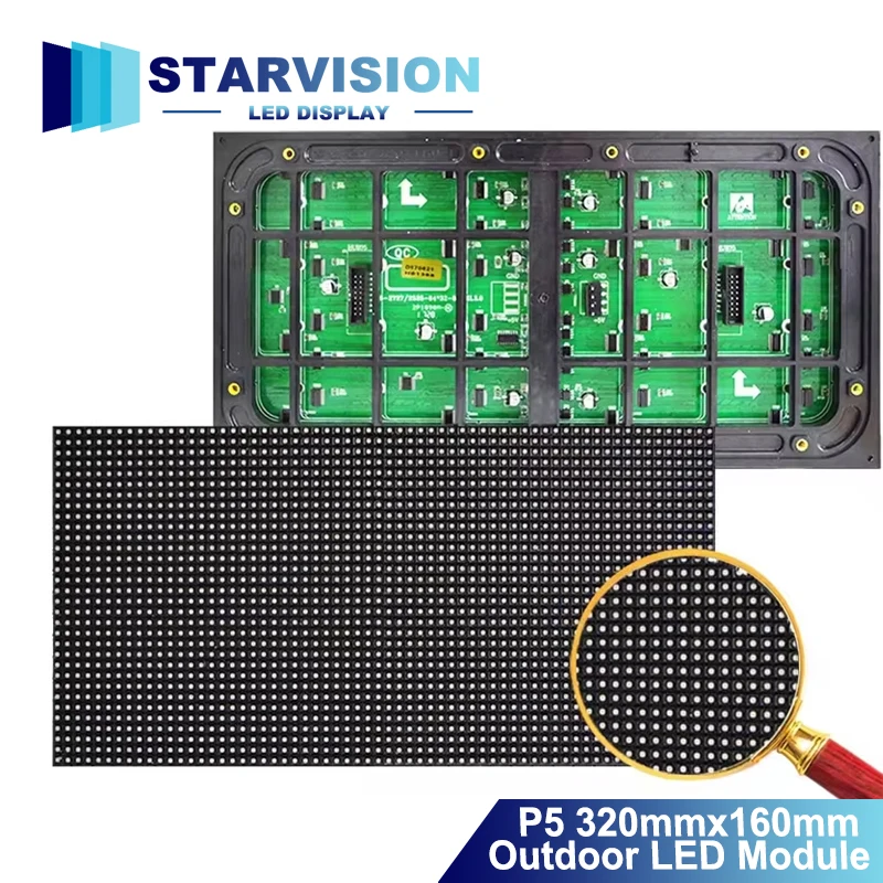 320x160mm P5 Outdoor LED Module Waterproof Full Color SMD LED Display for Video Wall