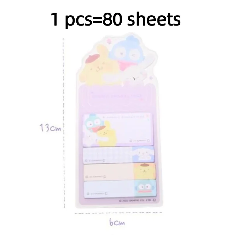 Kuromi Hangyodon Memo Pad Sanrio Cinnamoroll Sticky Notes Stationery Label Notepad Planner Sticker Post School Supplies