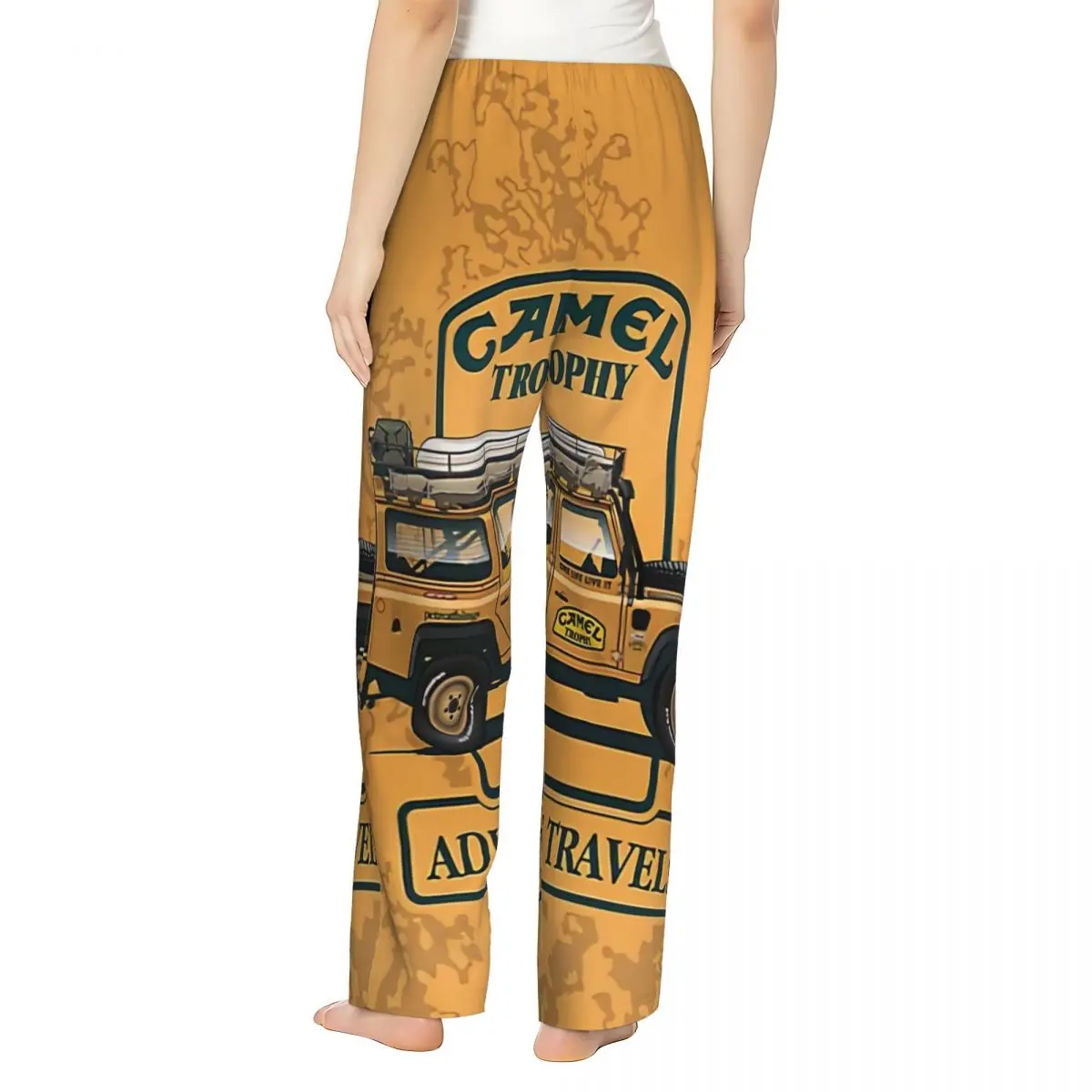 Pantalones de pijama personalizados de Camel Trophy para mujer, ropa de dormir con cintura elástica, pantalones de dormir con bolsillos