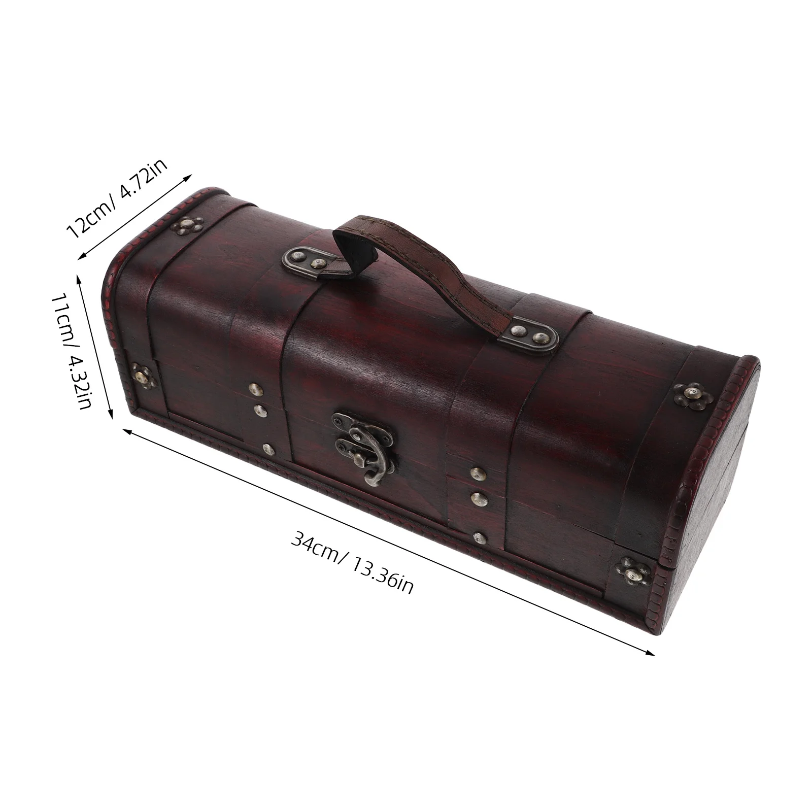 13.36X4.72X4.32In خمر صندوق تخزين المجوهرات الخشبية الرجعية منظم سطح المكتب للأقراط القلائد الحلي تذكار الزخرفية