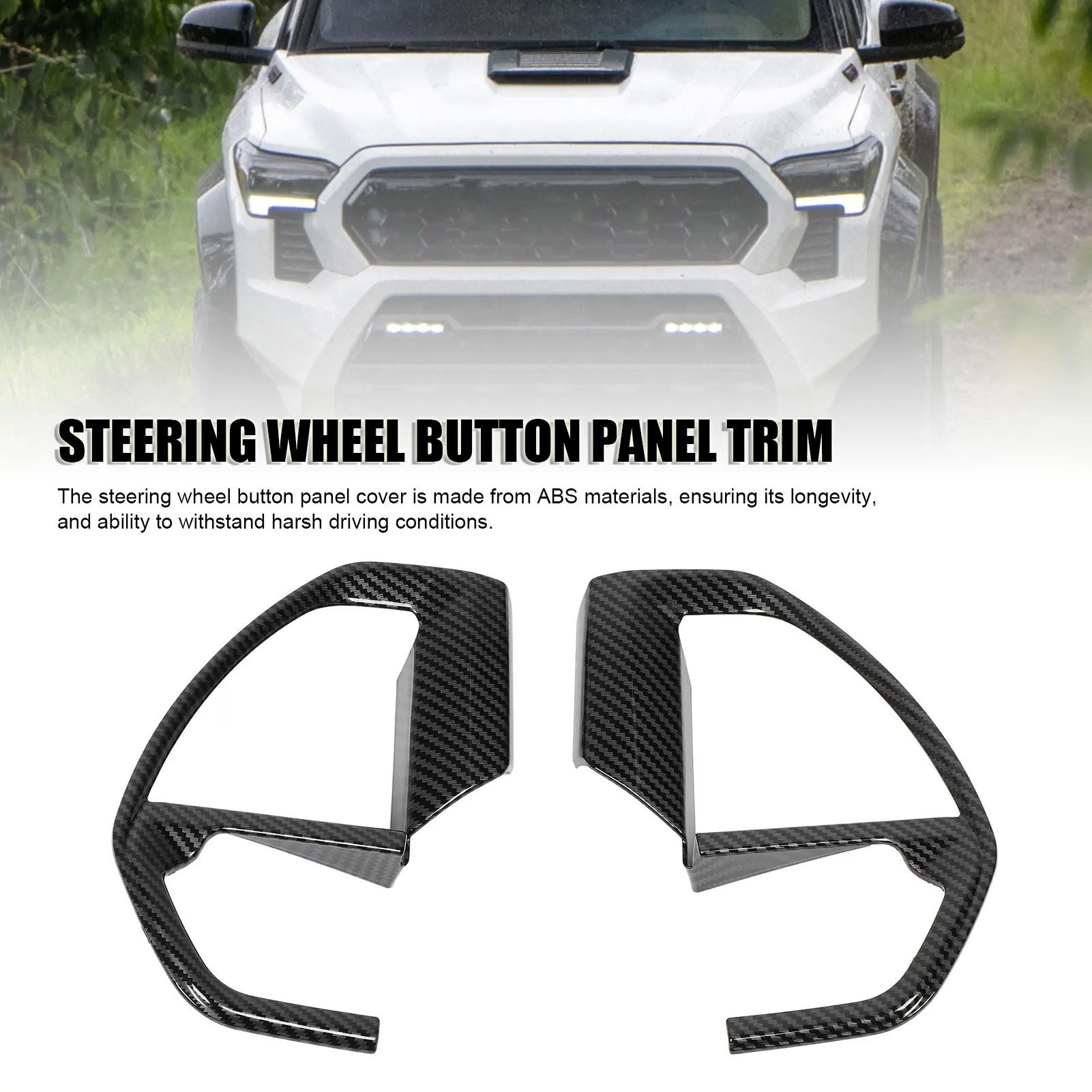 

Steering Wheel Button Frame Steering Wheel Button Frame Cover Trim Left Right Carbon Color Decorative for 2024
