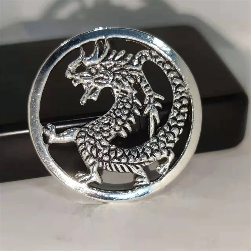 

Retro Round Chinese Dragon Metal Badge For ZP Zorro Kerosene Petrol Lighter DIY Handmade Decor Accessory Cigarette Accessories