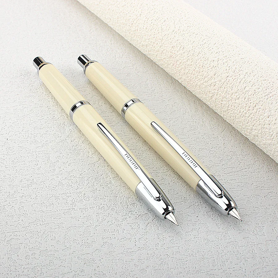 Glatter JINHAO 20-Press-Füllfederhalter, einziehbarer EF-F-Feder, transparent, schwarz, Schreibtintenstift mit Konverter, Schulbürobedarf – Detail 9