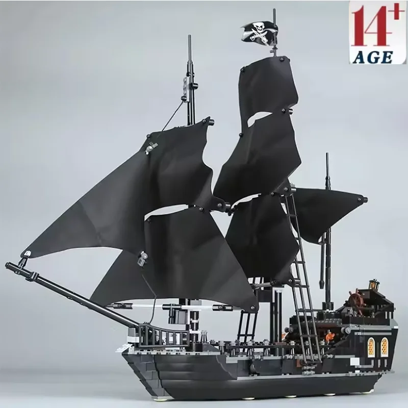 MOC 4184 قراصنة سفينة الكاريبي الملكة الانتقام سفينة حربية اللؤلؤة السوداء المراكب الشراعية بنة الطوب تجميع اللعب والهدايا #2