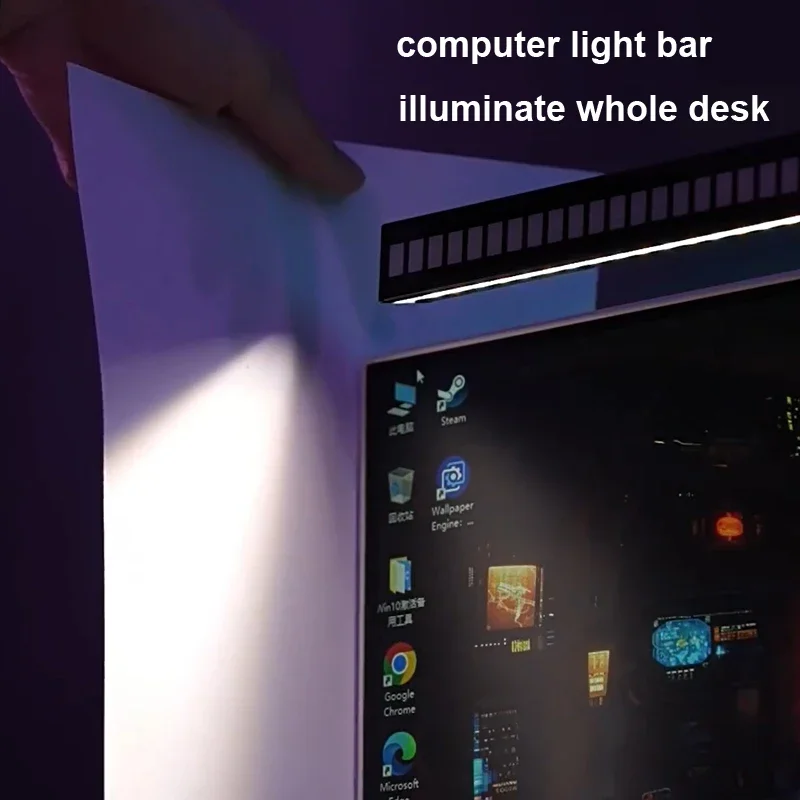 Lampu Monitor RGB Bar Suasana Sentuh Sensitif LED Lampu Meja Monitor Komputer dengan Suara Mengambil Irama Musik untuk Bermain Game
