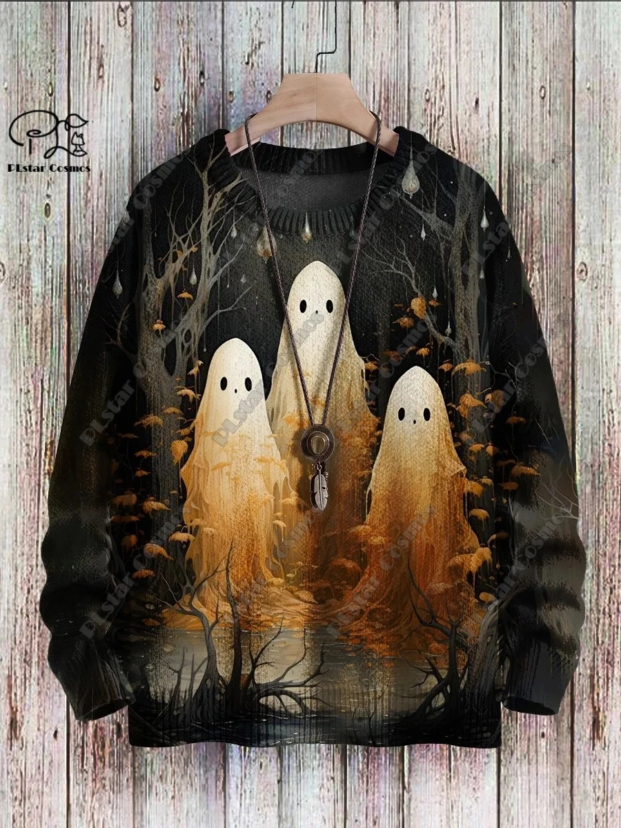 3d gedruckte Halloween-Serie gruseliges Geister muster hässlicher Pullover Straße lässig Winter pullover warme neue Produkt W-1