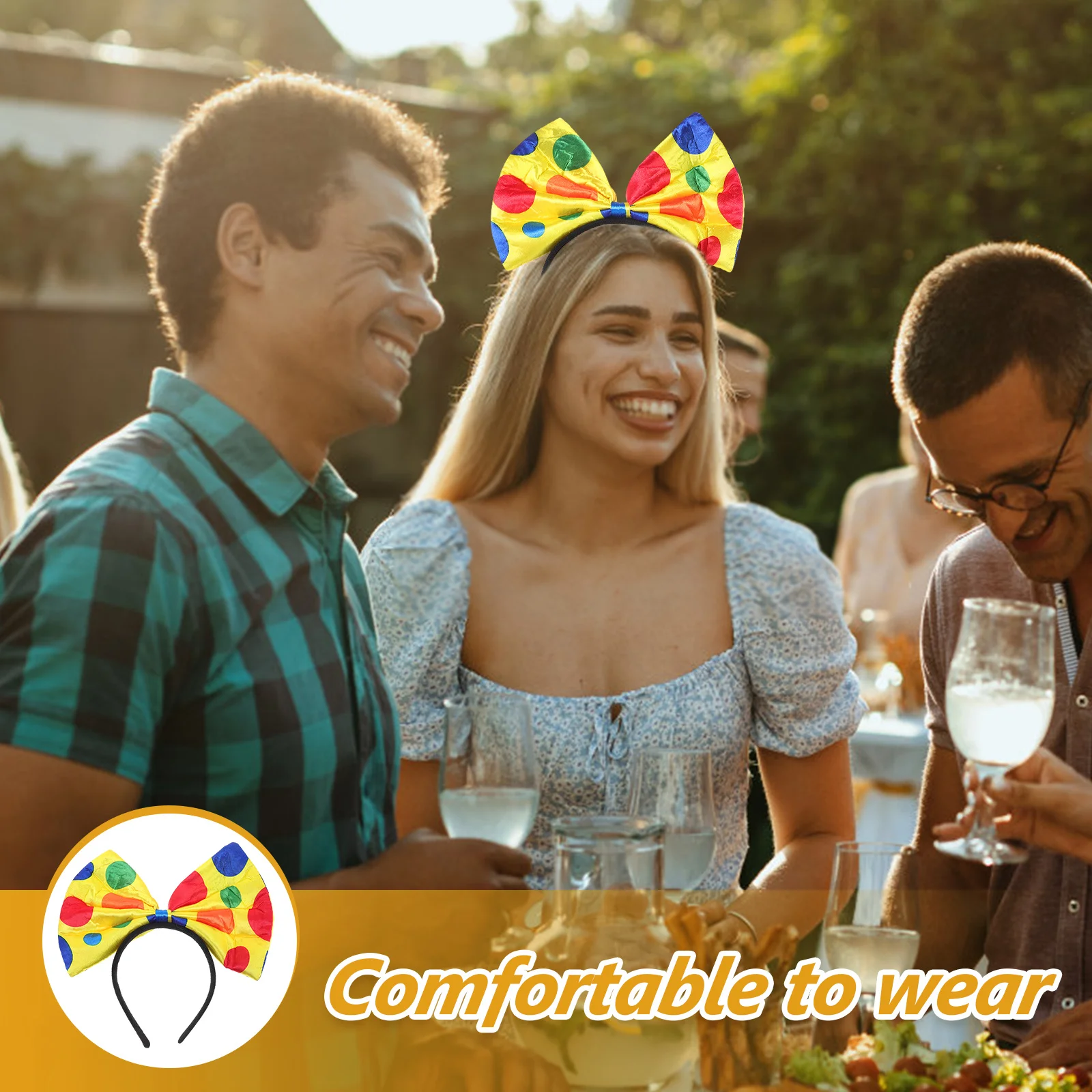 

Clown Headband Large Ear Accessory for Cosplay Masquerade Halloween Christmas Party Costume Dress Up Adjustable One Size