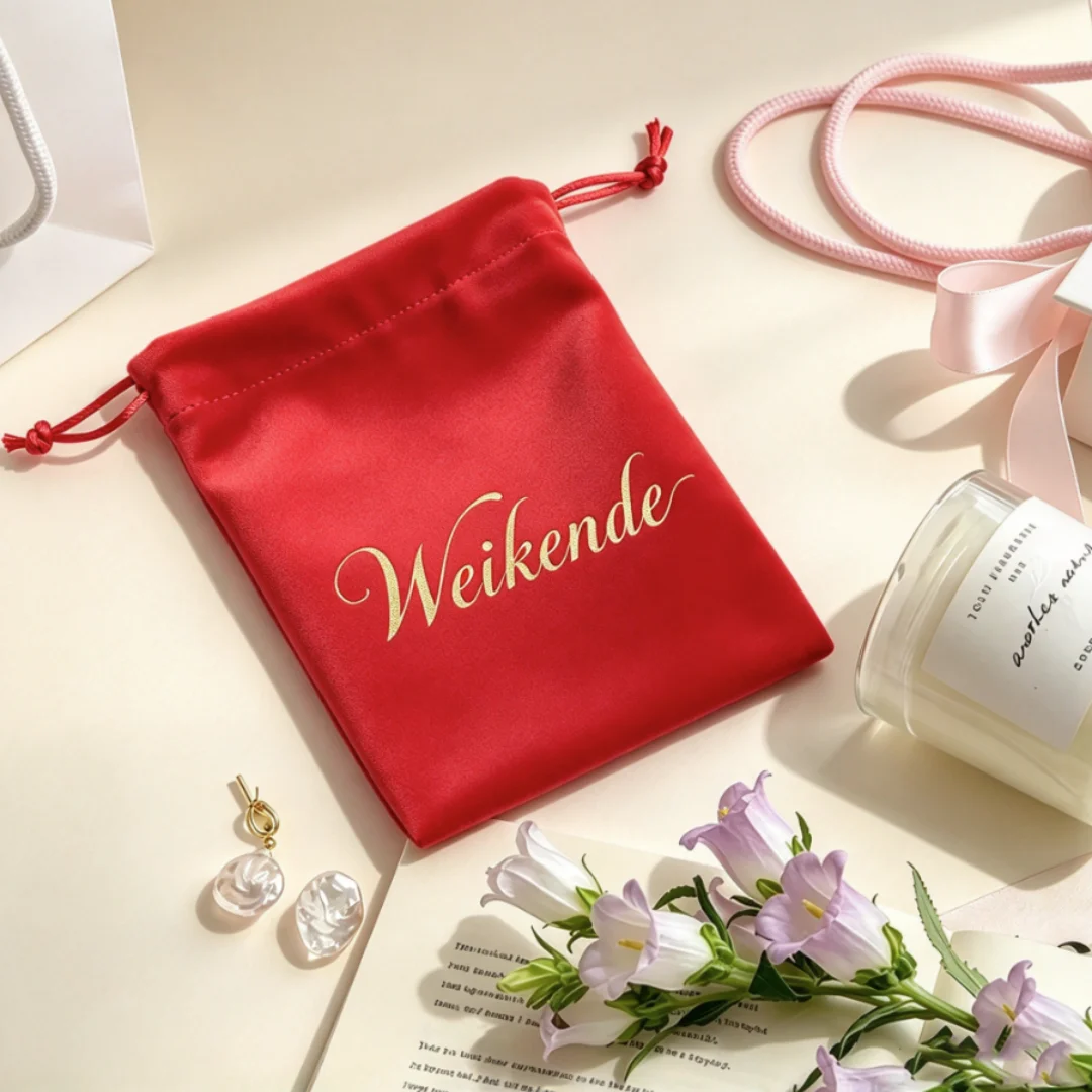 100Pcs Lovely Velvet Flannel Drawstring Jewelry Pouches Personalized Logo Packaging Sacks for Wedding Favors & Cosmetic Storage
