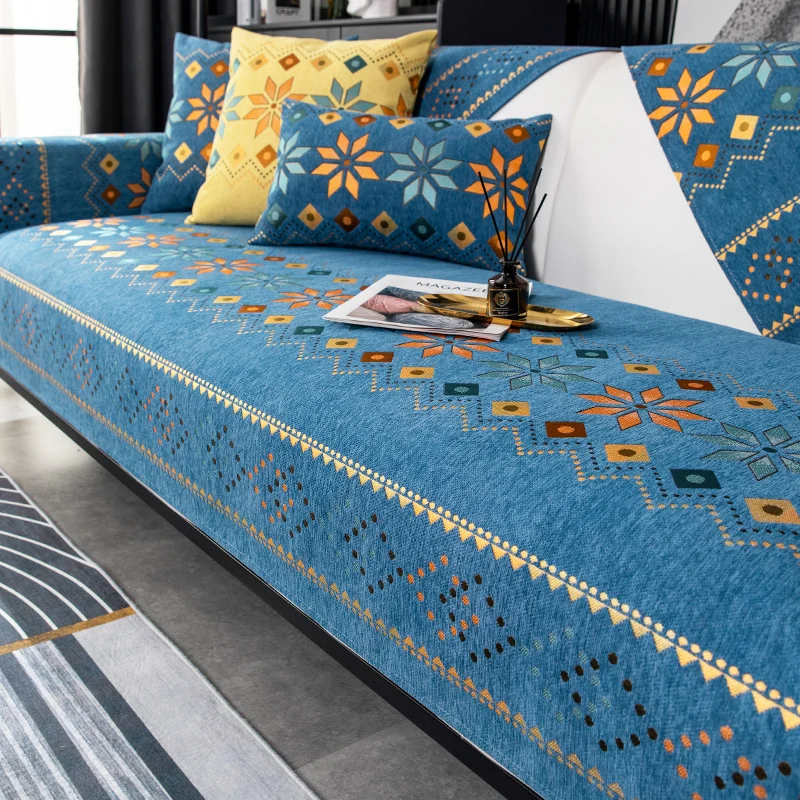 الشنيل غطاء أريكة الشمال نمط العالمي أريكة منشفة المضادة للانزلاق مزيج الأريكة وسادة أغطية لحماية غرفة المعيشة