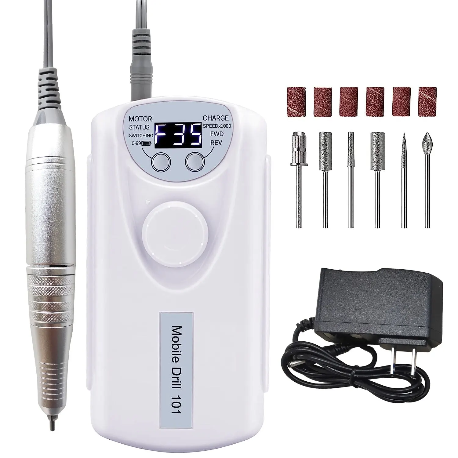 Electric Nail Drill Machine,Portable Electric Nail Drill 35000 RPM Professional Rechargeable Nail File Machine,Remove Gel Polish