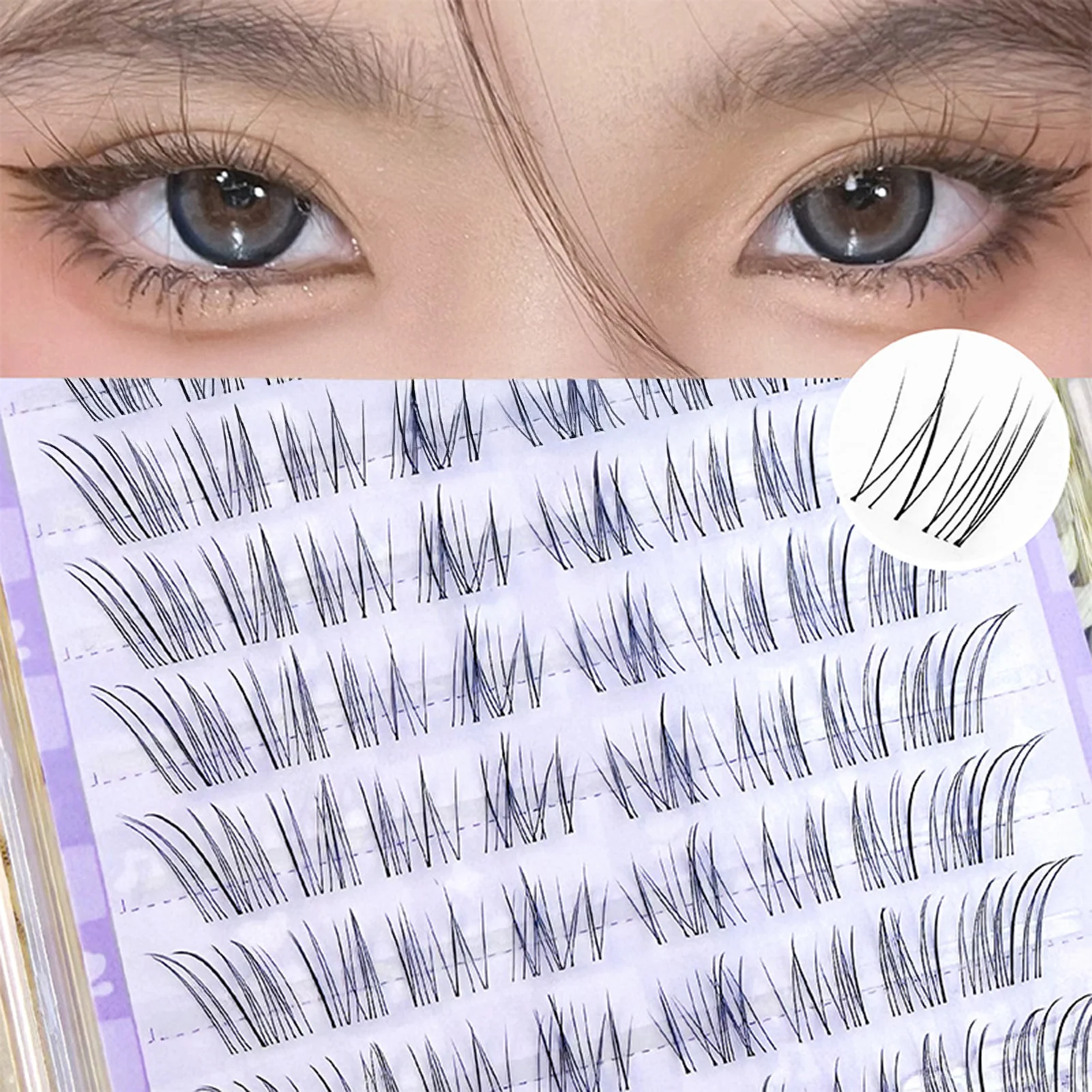 10 rijen pluizige mistige valse wimpers cluster natuurlijke manga vossen wimperverlenging voor beginners gemakkelijk te dragen lichtgewicht zacht