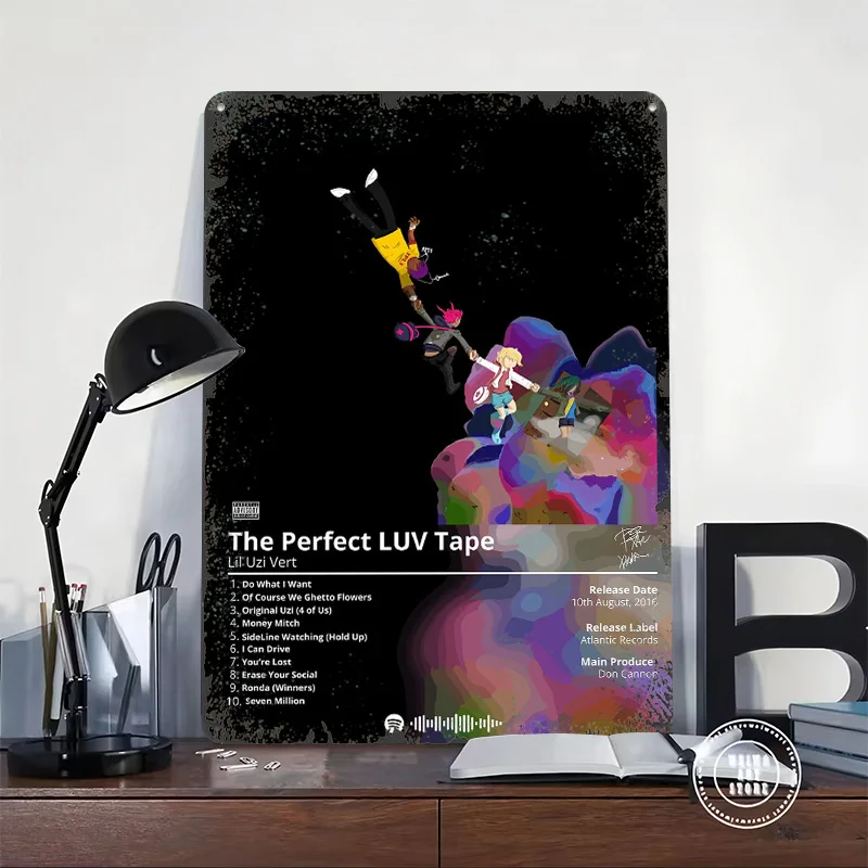 Lil Uzi The Perfect LUV Tape Album Cover Metal Poster Customized Wall Art Retro Vintage Tinplate Signs for Room Decoration Cozy