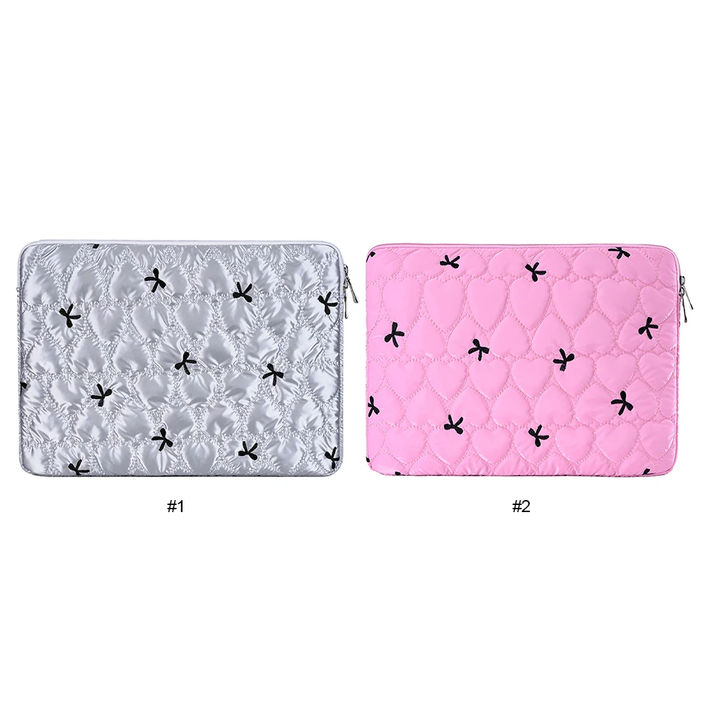 Cute Bow Preppy Laptop Sleeve Case Bag Within 15 Inch Kawaii Pad Computer Protect Case Pouch Cute Laptop Sleeve for MacBook iPad