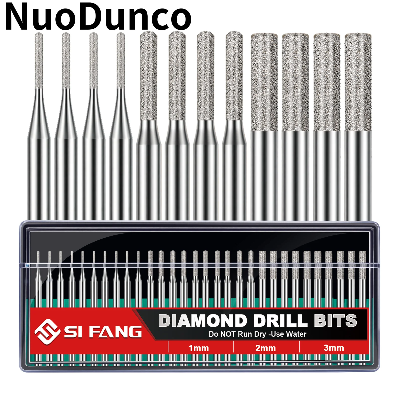 30Pcs Diamond Grinding Burr Needle With Box Mini Drill Burr Bit For Dremel Rotary Tool Electric Grinder Power Accessories
