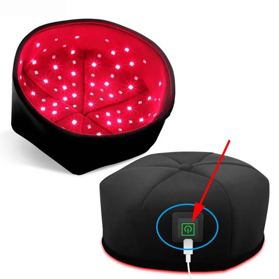 Nahinfrarot-Rotlichttherapie-Mütze für Haarwuchs, LED-Behandlungskappe zur Kopfentspannung, Kopfhautpflege und Haarausfallprävention – Detail 1