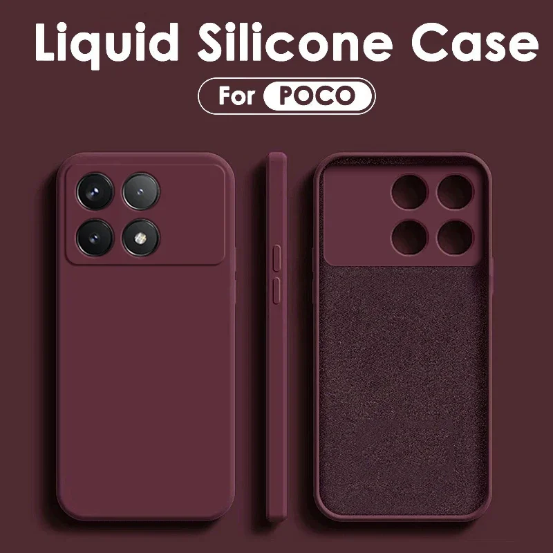 Poco X6 Case Luxury Liquid Silicone Soft Case For Xiaomi Poco X6 Pro Poco X 6 Pro X6Pro Pocox6 Pro 5G Shockproof Back Cover