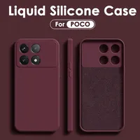 Poco X6 Case Luxury Liquid Silicone Soft Case For Xiaomi Poco X6 Pro Poco X 6 Pro X6Pro Pocox6 Pro 5G Shockproof Back Cover