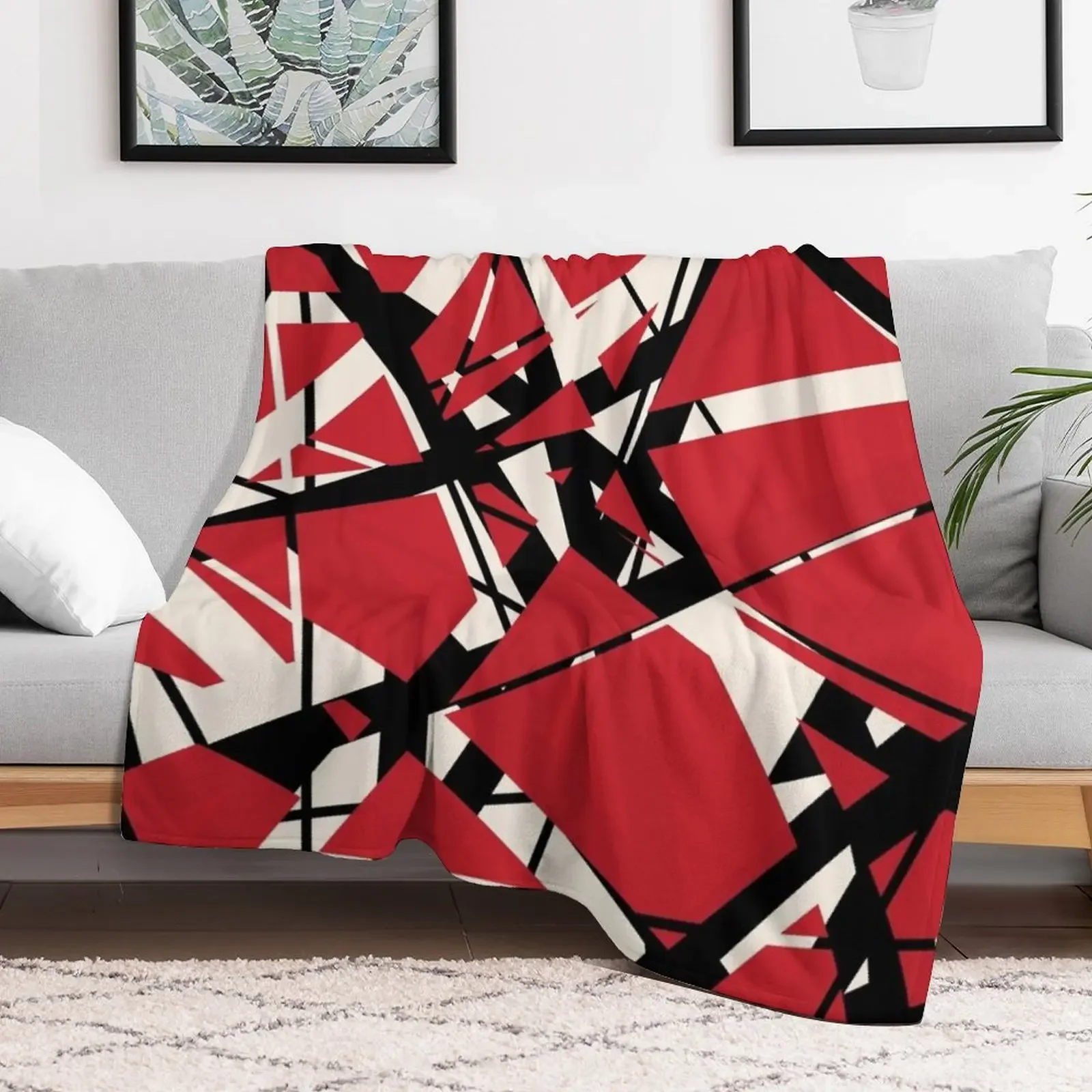 EVH: authentic stripes design (red) Throw Blanket Sofa Quilt Moving Blankets