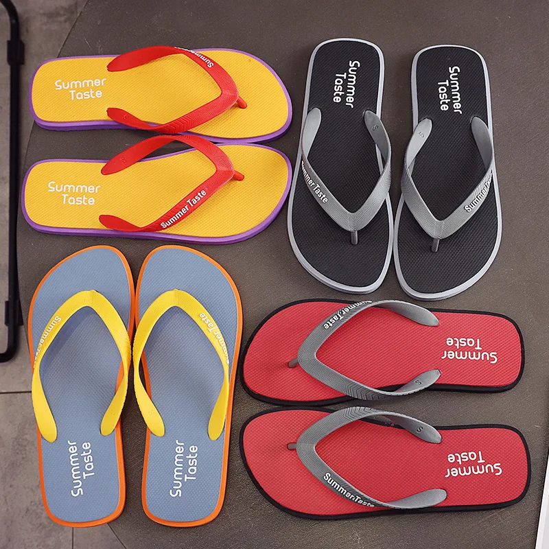 Chanclas antideslizantes de EVA para Hombre y niño, chanclas de verano para exteriores, zapatillas con letras, chanclas de ocio, Zapatos de playa