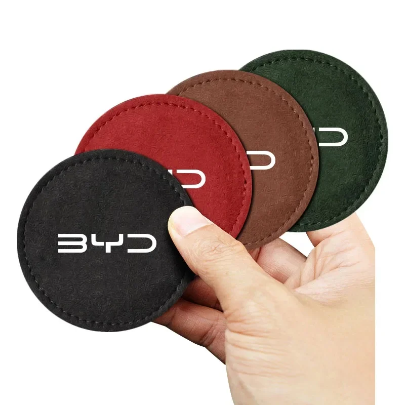 

Custom Fit Car Cup Holder Coasters Suede Leather Anti Slip Pads for BYD Atto 3 Seal Dolphin Sealion 6 Yuan Plus Seal U Frigate