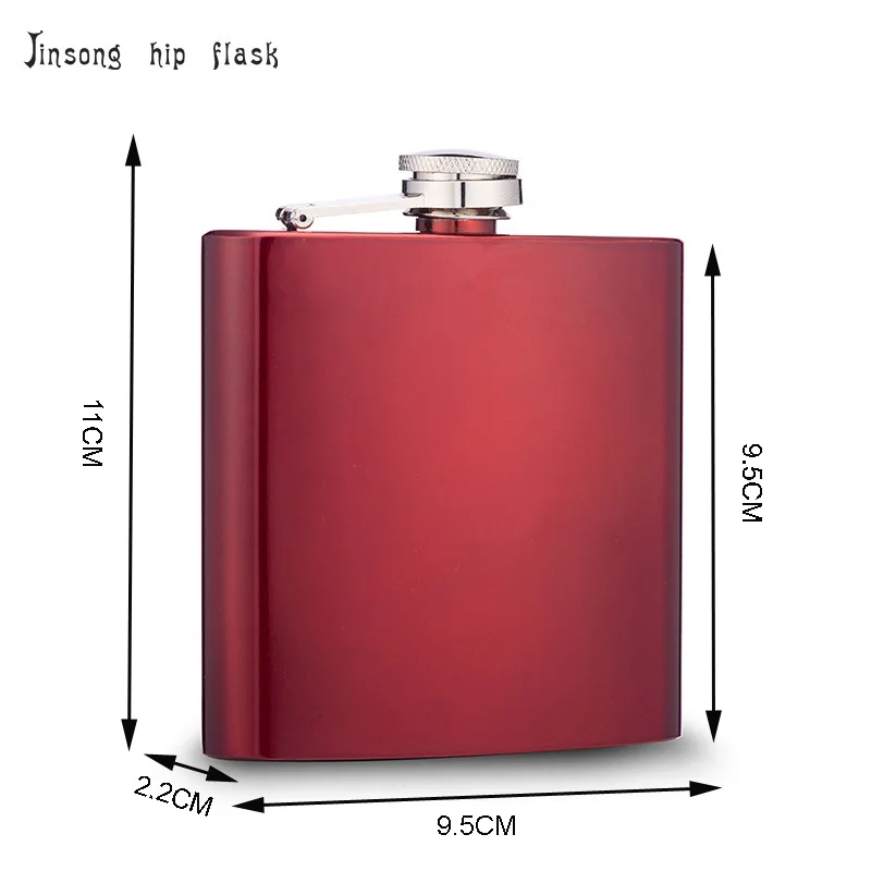 304  Stainless Steel Hip Flask of 6OZ Powder Coated Flask ,Food Degree