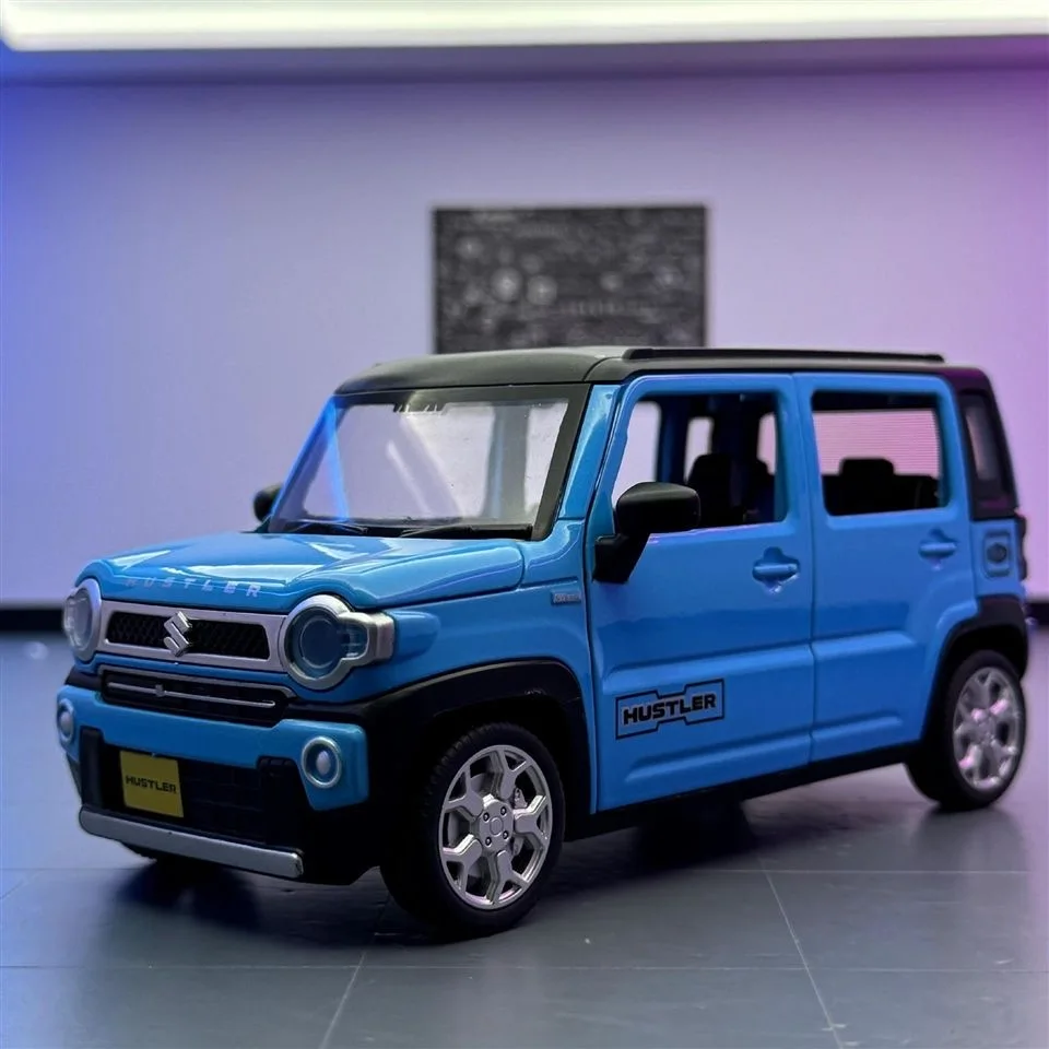

1:22 Suzuki Hustler Toy Car Model Alloy Diecast with Sound and Light Rear Wheel Pull Back Vehicle Model Children's Day Gift C337