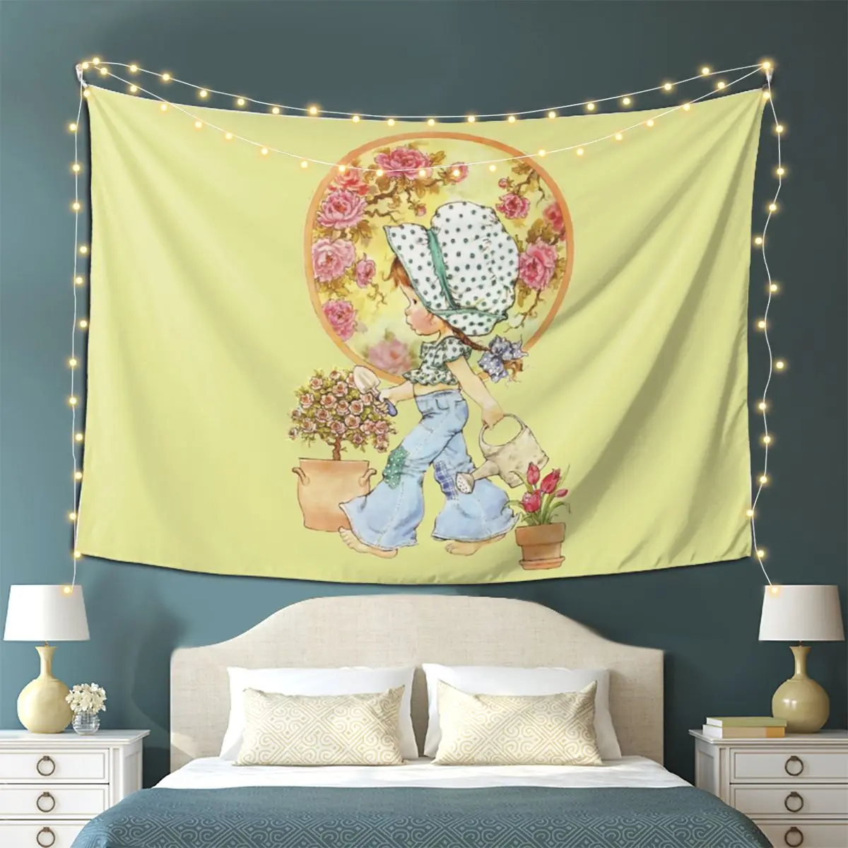 

Kawaii Sarah Kay Tapestry Wall Hanging Aesthetic Home Decoration Tapestries for Dorm Room