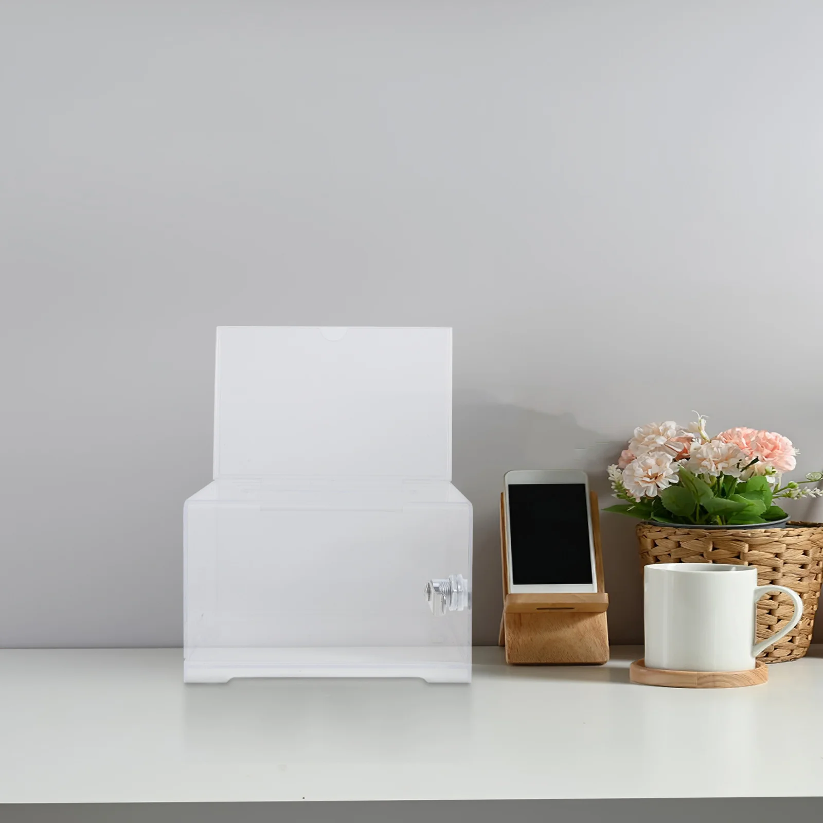 

Acrylic Card Box Card Storage Organizer For Trade Shows Exhibitions Donation Voting Fundraising Events