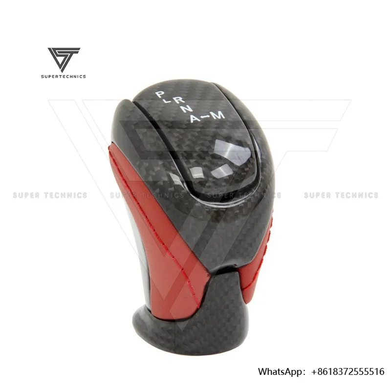 

daCarbon Fiber Interiors Gear Knob With Red Genuine Leather for Nissan R35 GTR