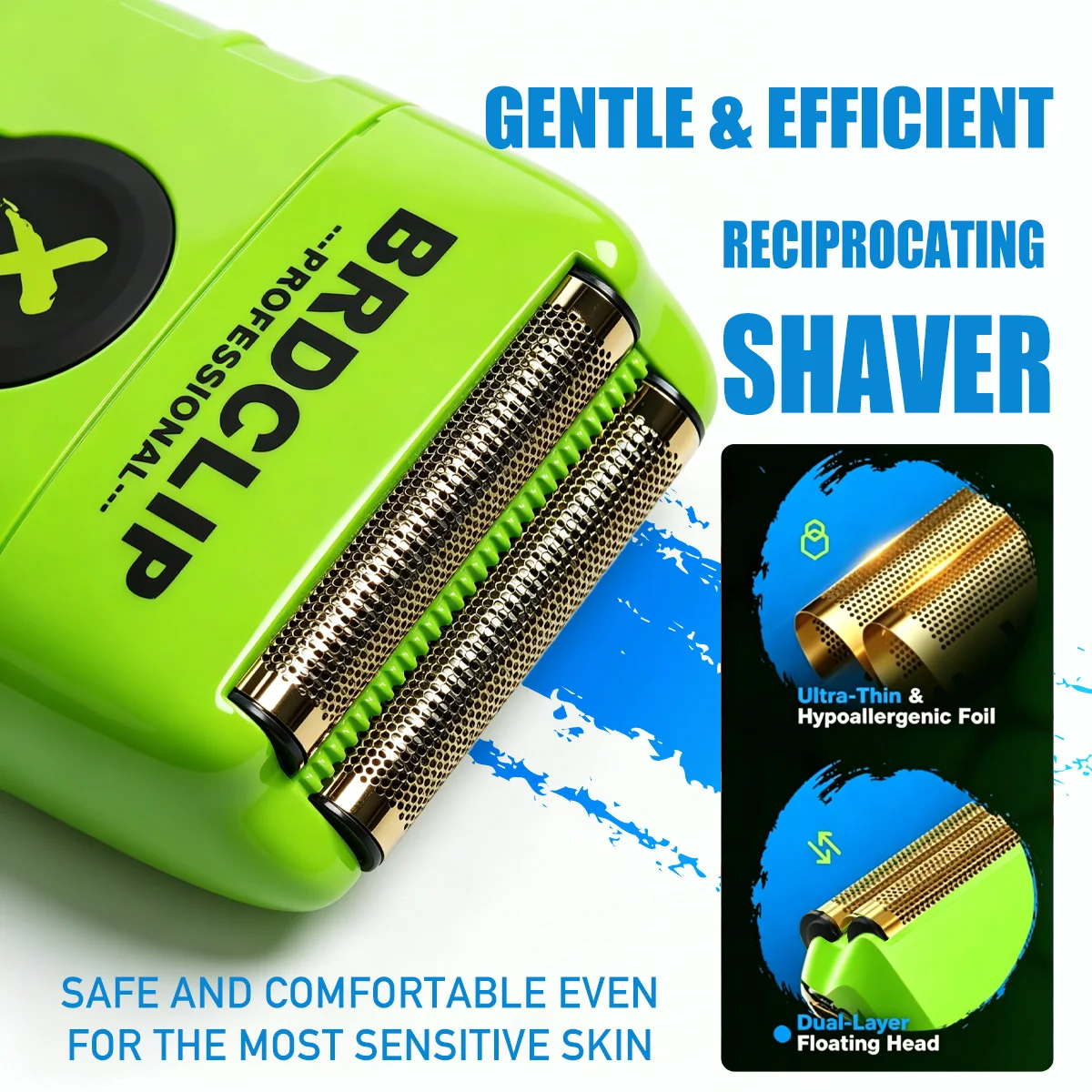Professional Floating High Speed Foil Shaver Hair Beard Trimming Set Electric Trimmer for Man with Base BRDCLIP
