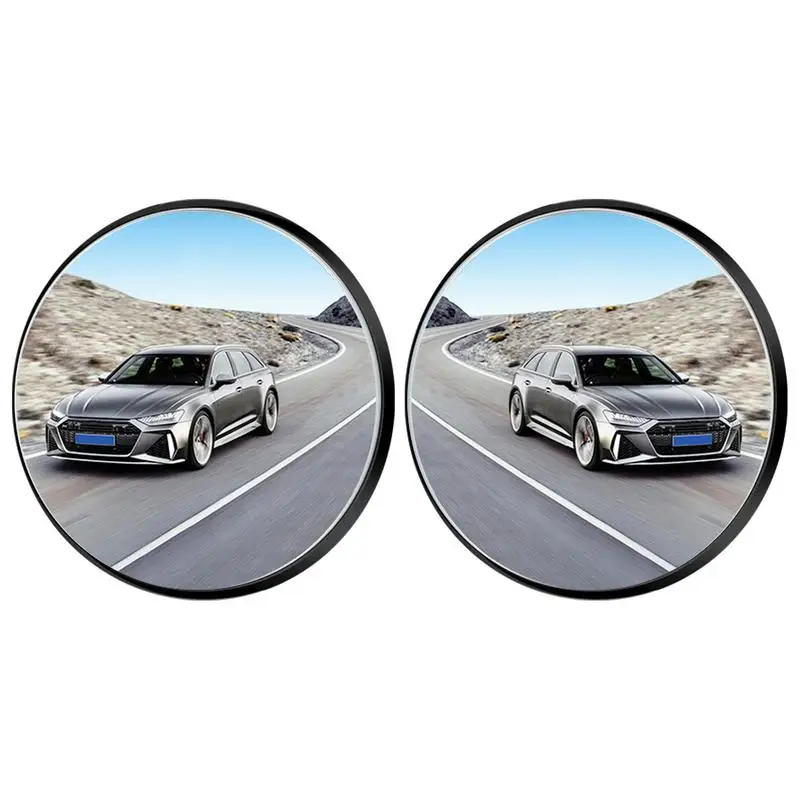 

2Pcs 360 Degree Adjustable Blind Spot Mirror Car Auxiliary Rearview Convex Mirror Round Frame Wide Angle Mirrors for Car Reverse