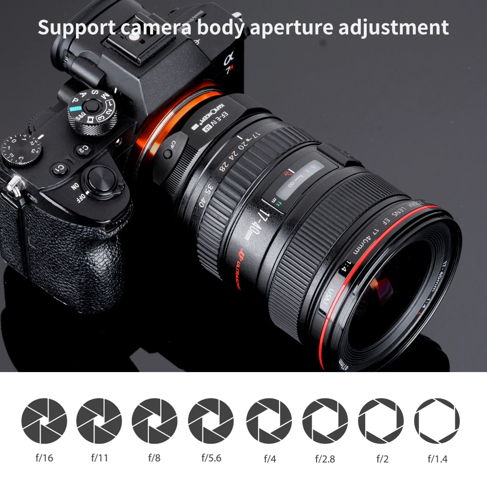 K & F Concept EF-E Ef EF-S Mount Lens Naar Nex Fe E Mount Camera Autofocus Adapter Ring Voor Canon Ef Lens Naar Sony E Nex Fe Camera