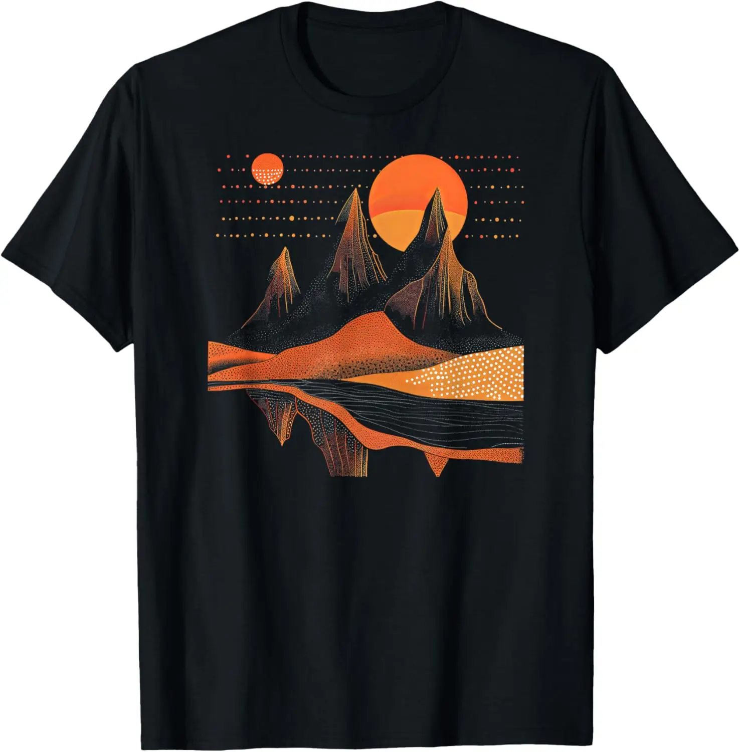 

Fashion style - Orange Landscape | Cool Graphic Tee | S - 6XL | Mens Graphic T-Shirt