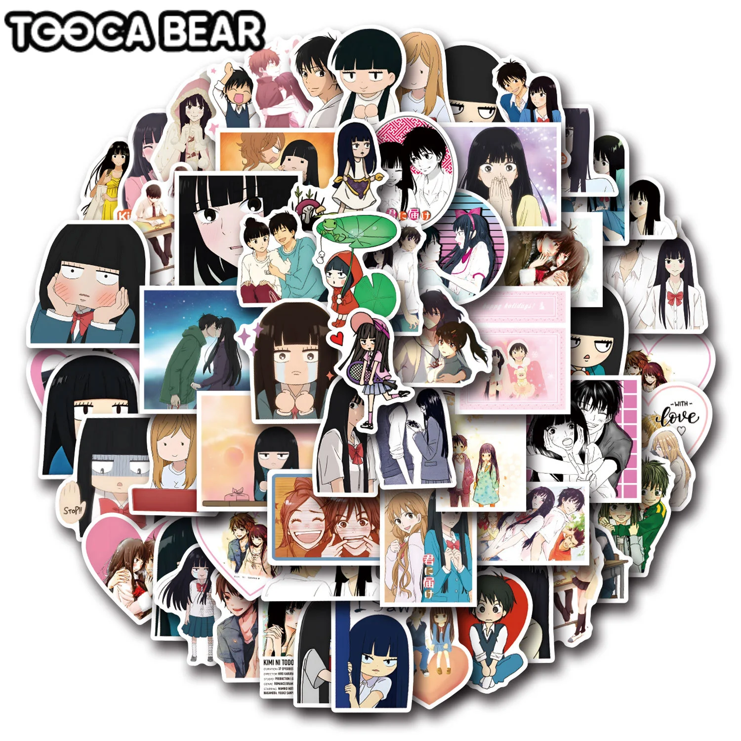 Decalques Anime para Mala, Adereços Cosplay, Presente de Kimi ni Todoke de mim para você, Sawako Kuronuma Shouta Kazehaya, 55 PCs