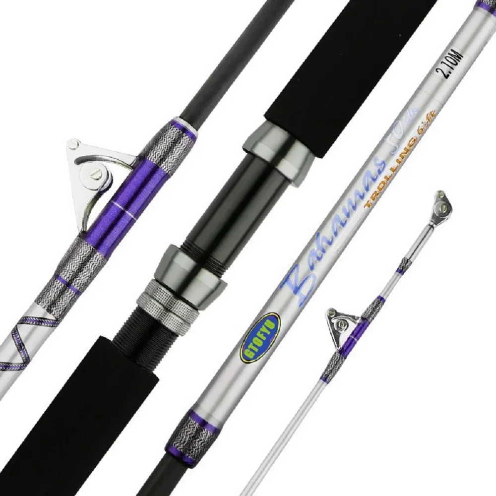 

1.98M 2.1M Carbon Spining Fishing Rod 50kg above Superhard Section 2 Long Distance Throwing shot Rod Sea Ocean Boat Fishing Rod