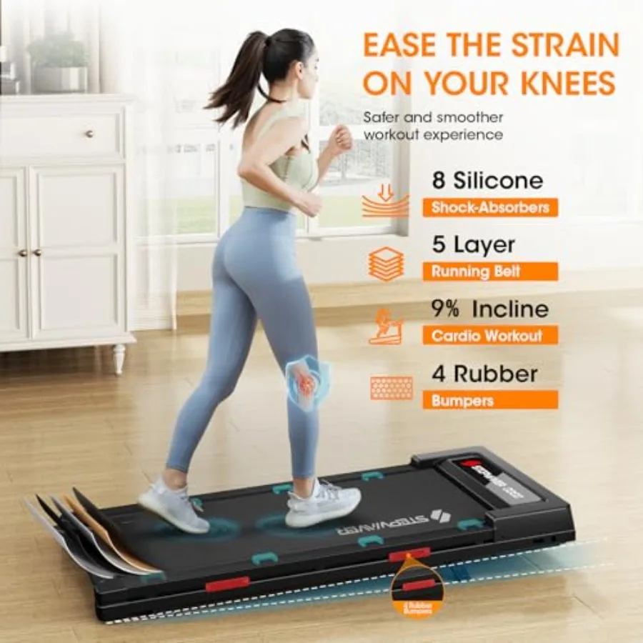 وسادة مشي 2.5 حصان مع مائل 330 رطل 3 في 1 وسادة مشي 5 مستويات كبيرة LED تحت المكتب مشاية للمنزل والتنزه والركض Po