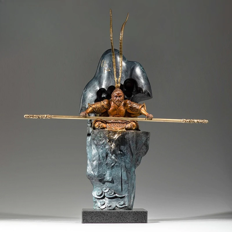 Wukong copper ornament Qitian Great Saint Sun Wukong creative brass ornament study office decoration