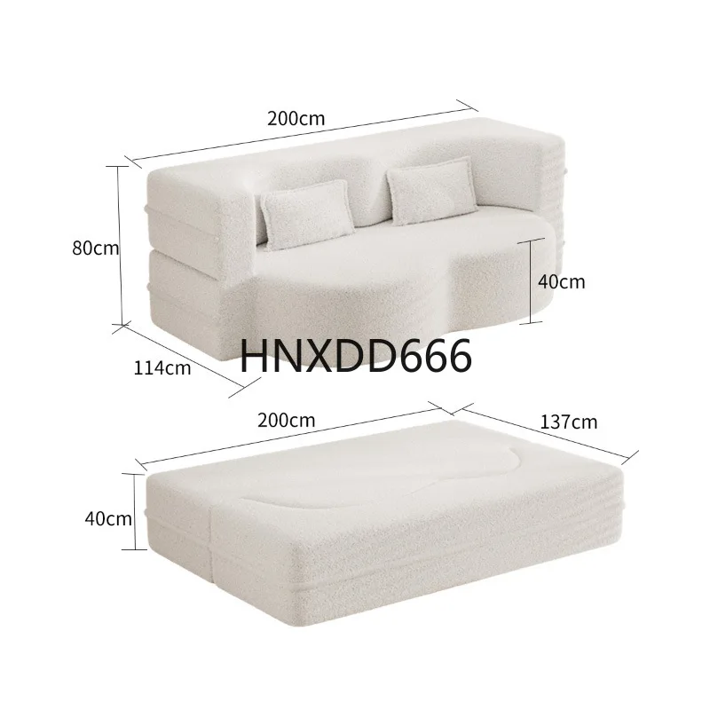 

Double Solid Wood Multifunctional Sofa BedCompression Sofa Bed Dual Purpose Small Apartment Living Room Storage Sofa