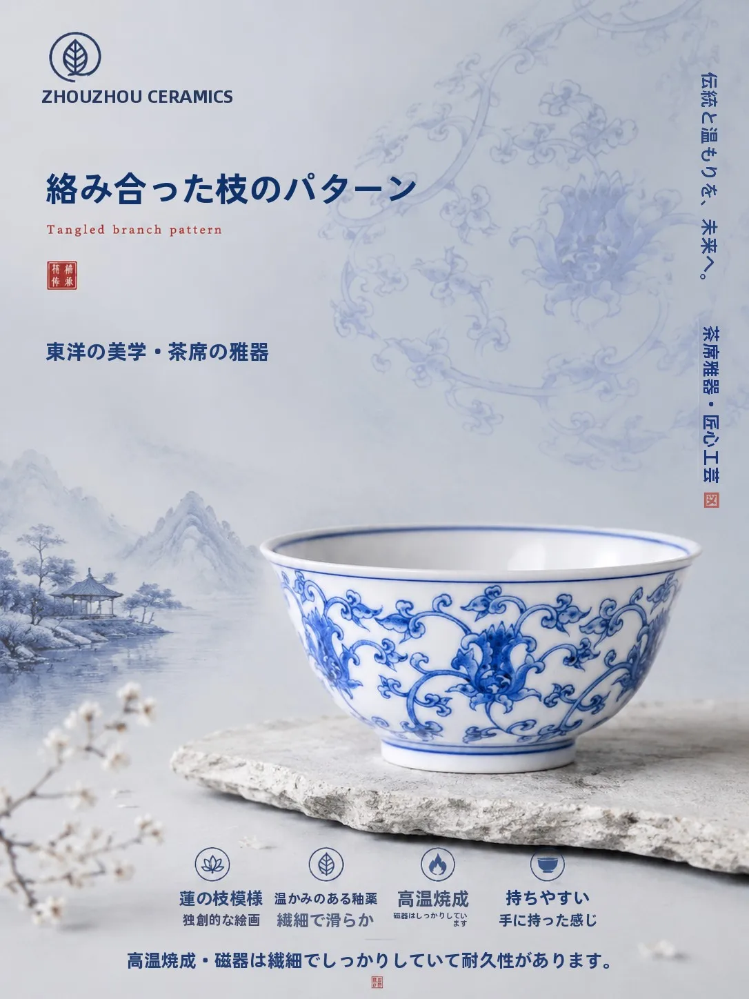 High-End Jingdezhen Blue And White Porcelain Thin-walled Owner Cup for Gongfu Tea Drinking Zodiac Bowl Series Ceramic Tea Cup