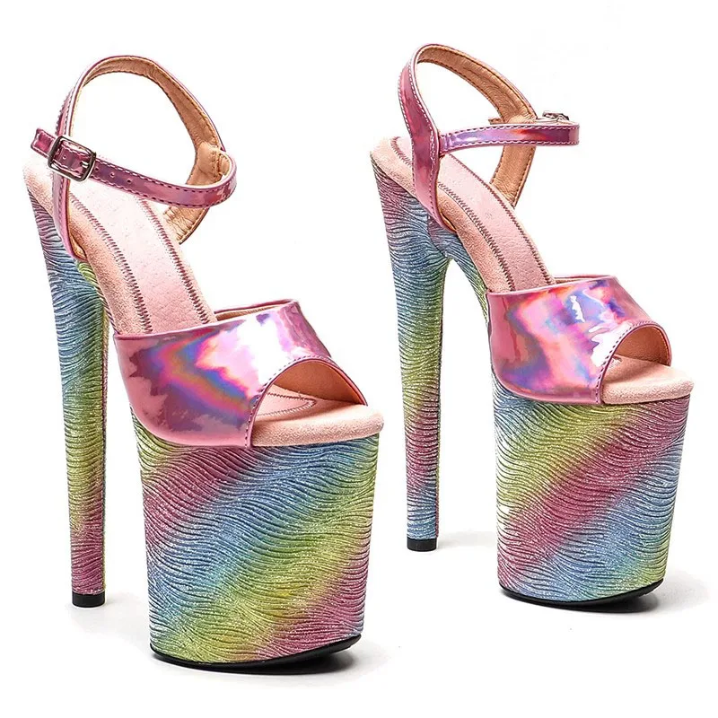 

Women New 20CM/8inches PU Upper Sexy Exotic High Heel Platform Party Sandals Pole Dance Shoes Model Shows Sandals 314