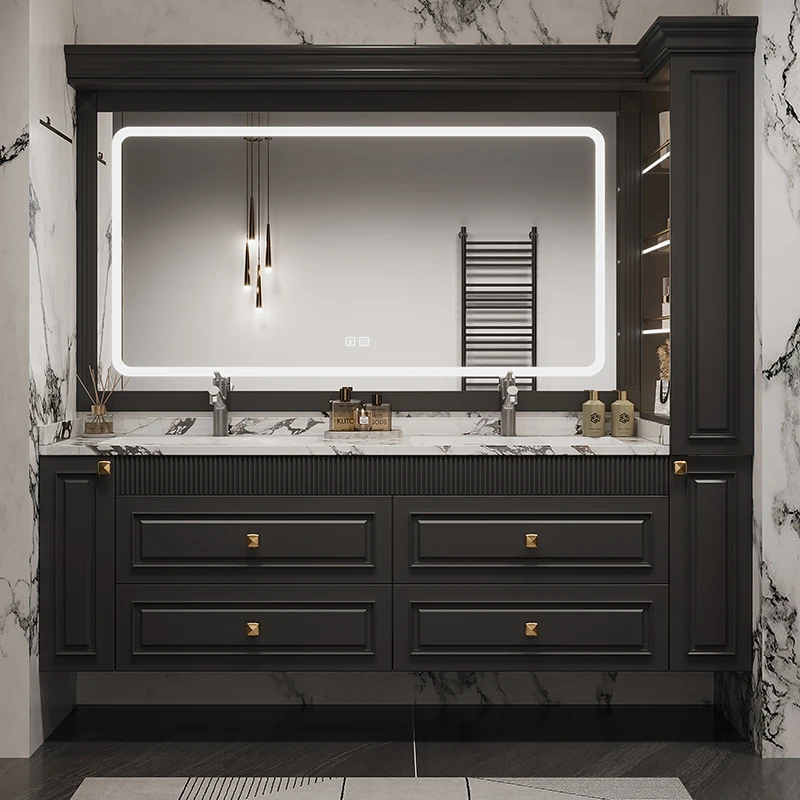 

French Ensuite Storage Light Luxury Bathroom Cabinet Bathroom Vanity Cabinet Corner Shelves Wall Badkamer Meubel Furniture