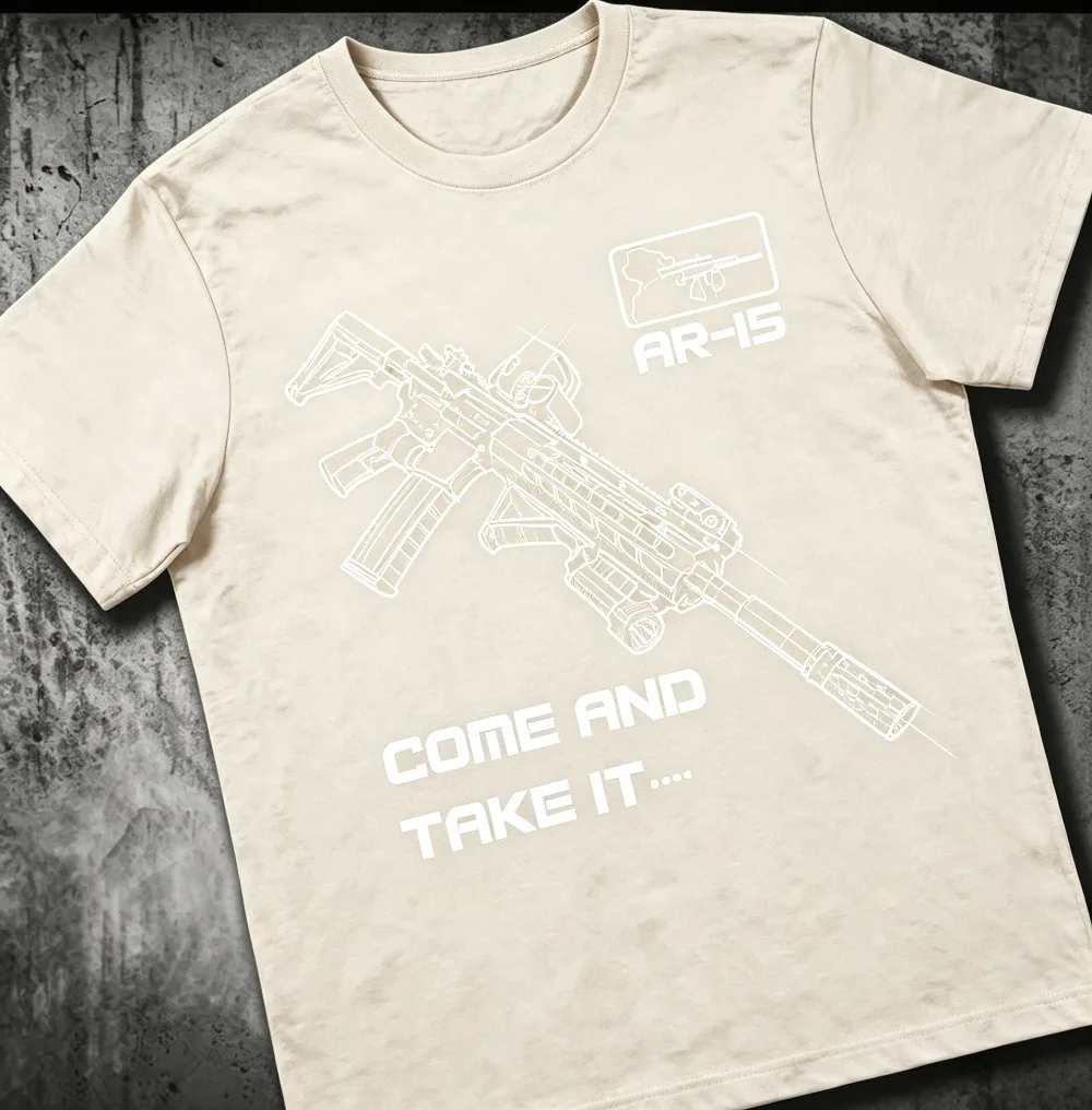 2026 New Unisex Patriotic Gun Culture T-shirt  Come And Take It Rifle Inspired Graphic, Round Neck Short Sleeve Casual Tee