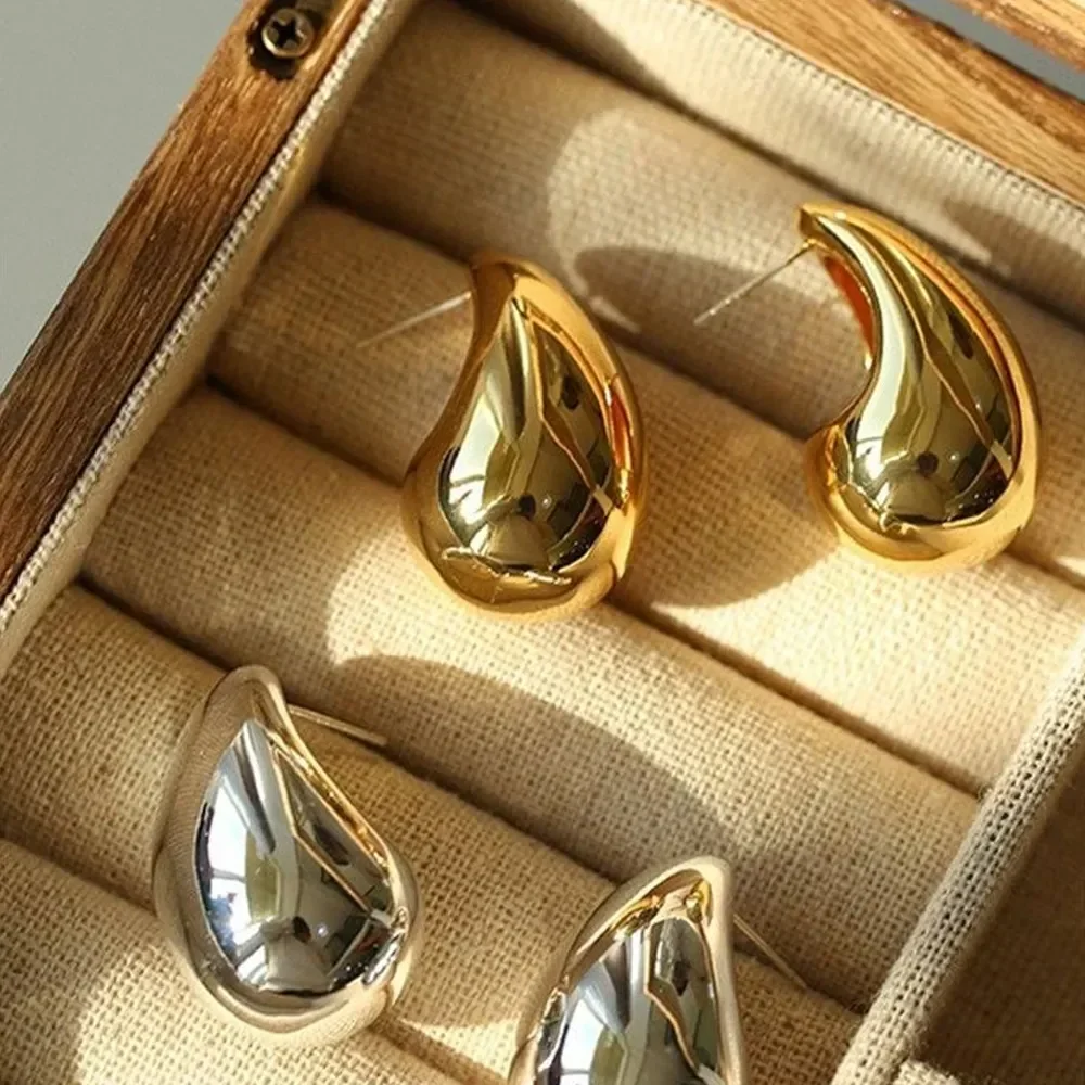 

Andara Big Waterdrop Drop Earrings for Women Dupes Chunky Teardrop 925 Sterling Silver Gold Plated Statement Ear Jewelry
