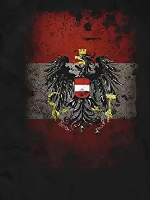 

Austria Flag Coat of Arms Men T-Shirt Short Sleeve Casual 100% Cotton O-Neck Summer Shirts
