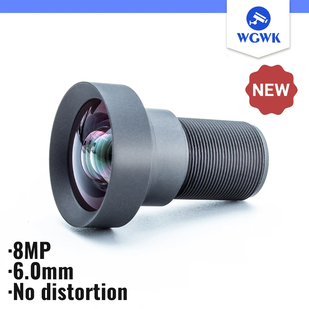 

WGWK-7038 CCTV Camera Lens HD 8MP 6mm M12 Mount No Distortion 1/1.8"IMX334 F1.6 Optional For Surveillance Security IP Cameras