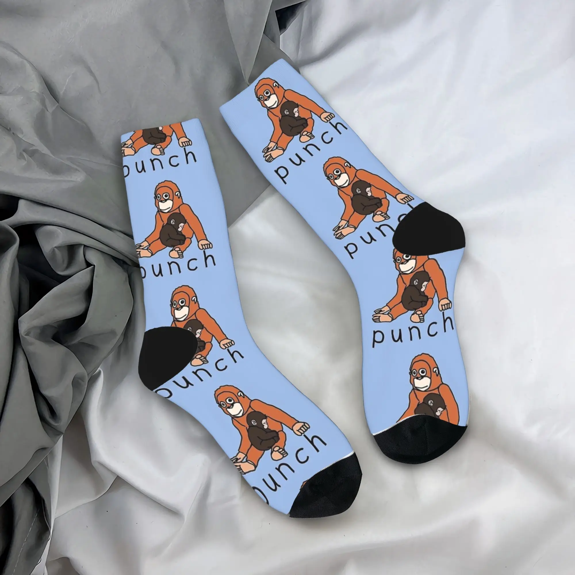 

Носки для взрослых мужчин с принтом обезьян и орангутангов, нескользящие, качественные, осенние, в готическом стиле, для скалолазания